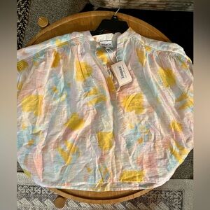 FRNCH Paris Sheer Pastel Abstract Blouse NWT French Brand Light ElaineTop